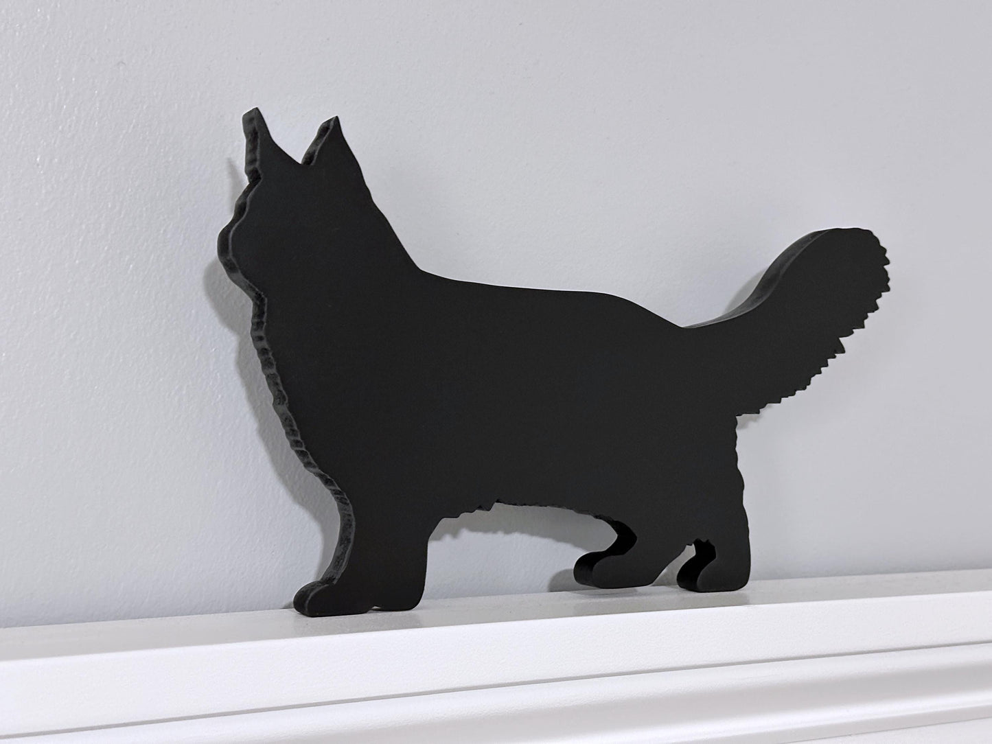 Maine Coon Cat Door Topper, Gift for Cat Lovers - Wooden Cat Silhouette for Home Decor