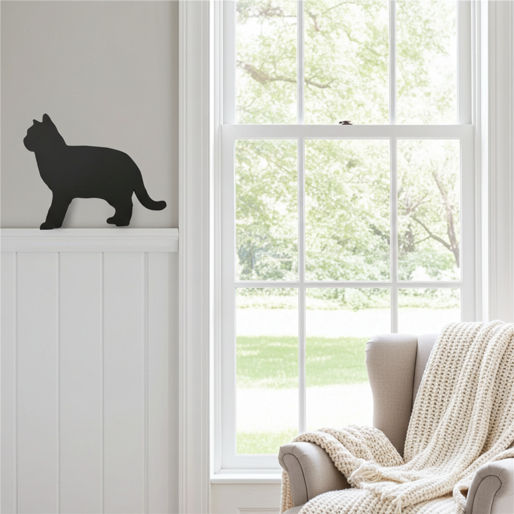 British Shorthair Black Cat Shelf Sitter: Cat Lover Gift