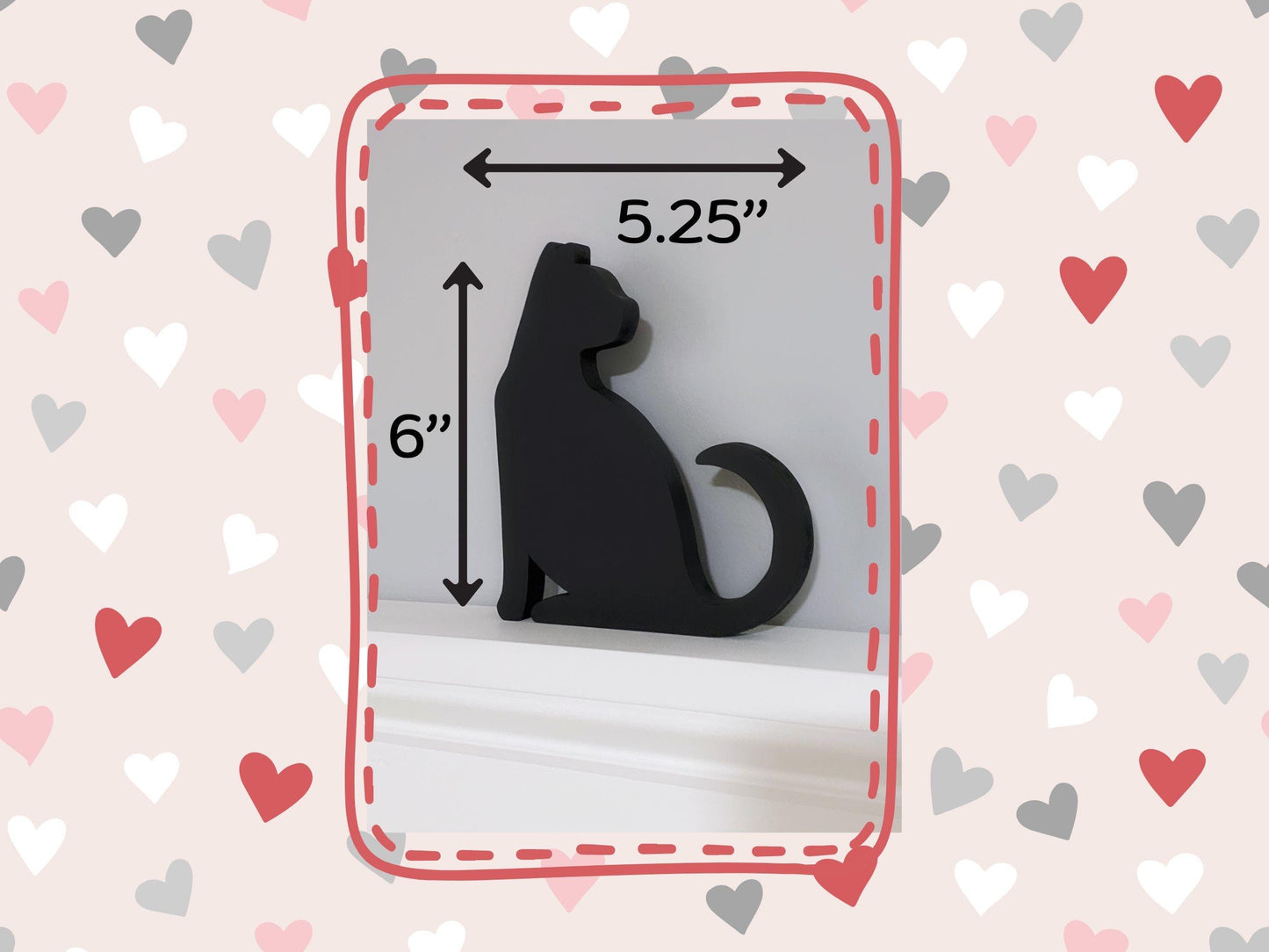 Black Cat Door Topper: Handmade Wood Shelf Sitter