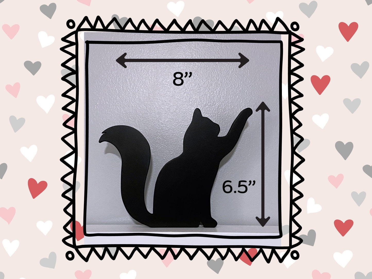 Handmade Black Cat Silhouette: Wooden Door Topper Shelf Decor