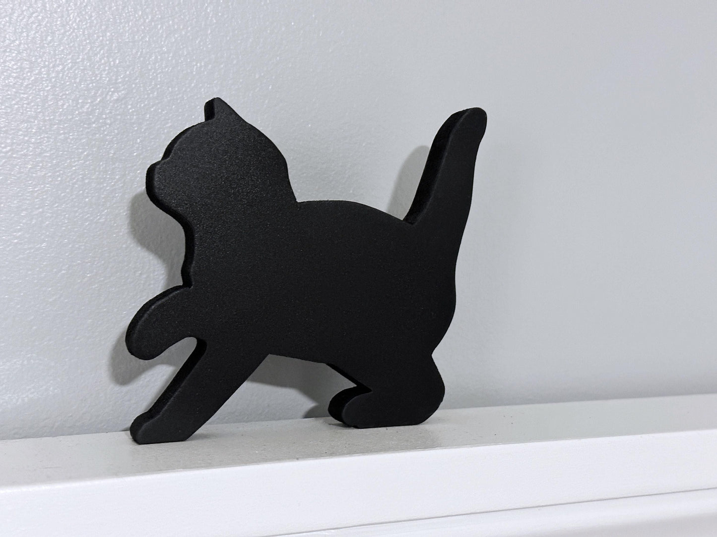 Handmade Black Cat Shelf Sitters: Cat Lover Gift, Door Topper (Set of 2)