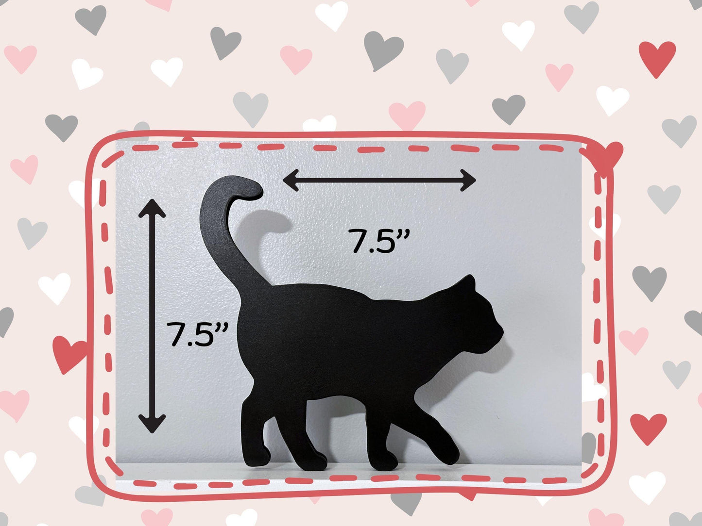 Handmade Black Cat Shelf Decor: Wooden Silhouette Door Topper