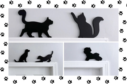 Meet Your New Furry Friends – Black Cat and Dog Door Toppers!