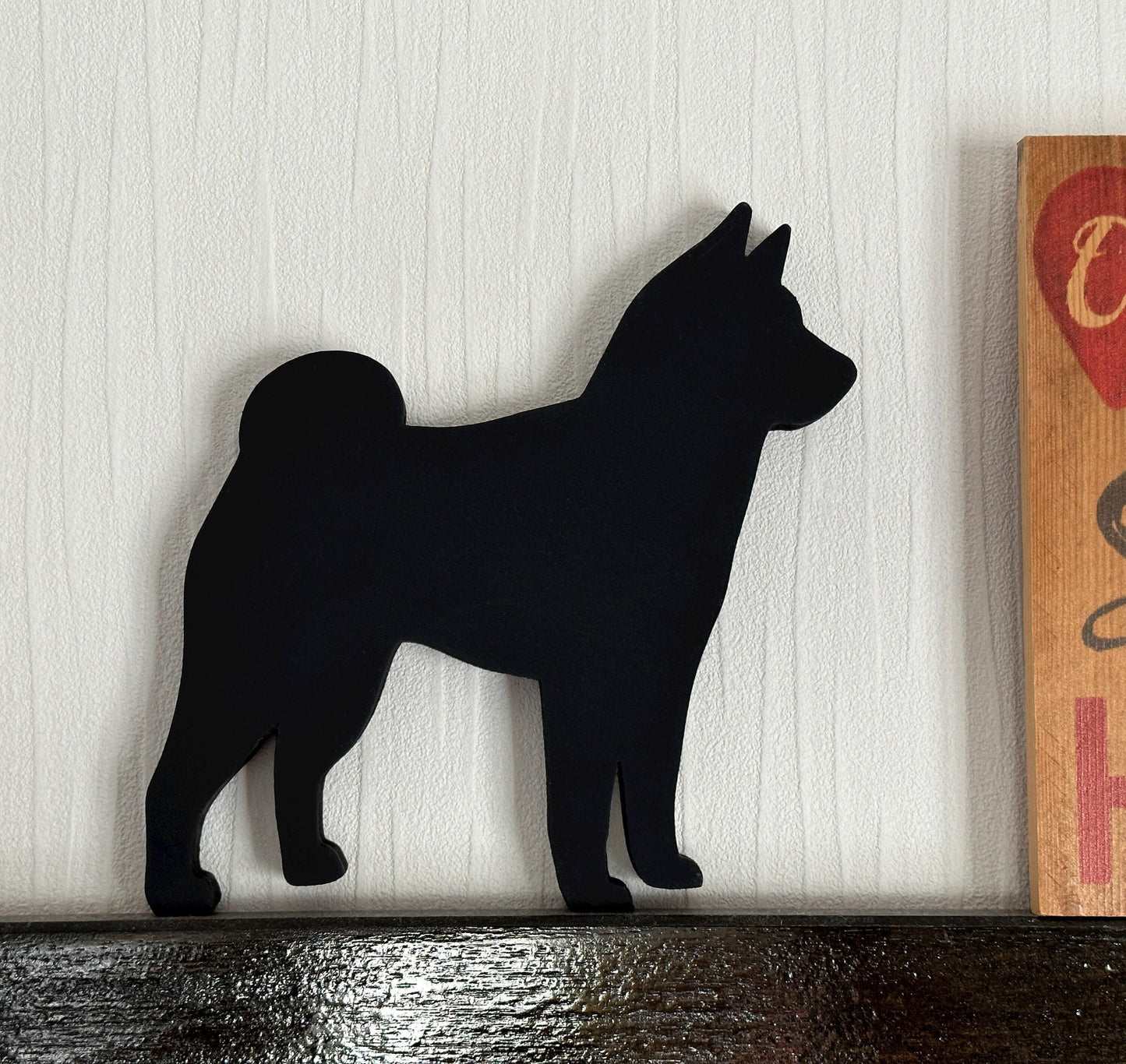 Handmade Shiba Inu Wood Shelf Sitter: Dog Memorial Decor