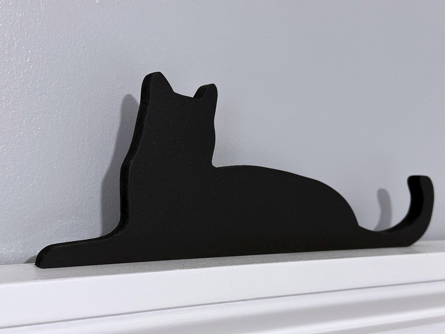 Handmade Black Cat Door Topper - Perfect gift for cat lover - Window  Shelf Sitter - Black Cat Silhouette for Home Decor