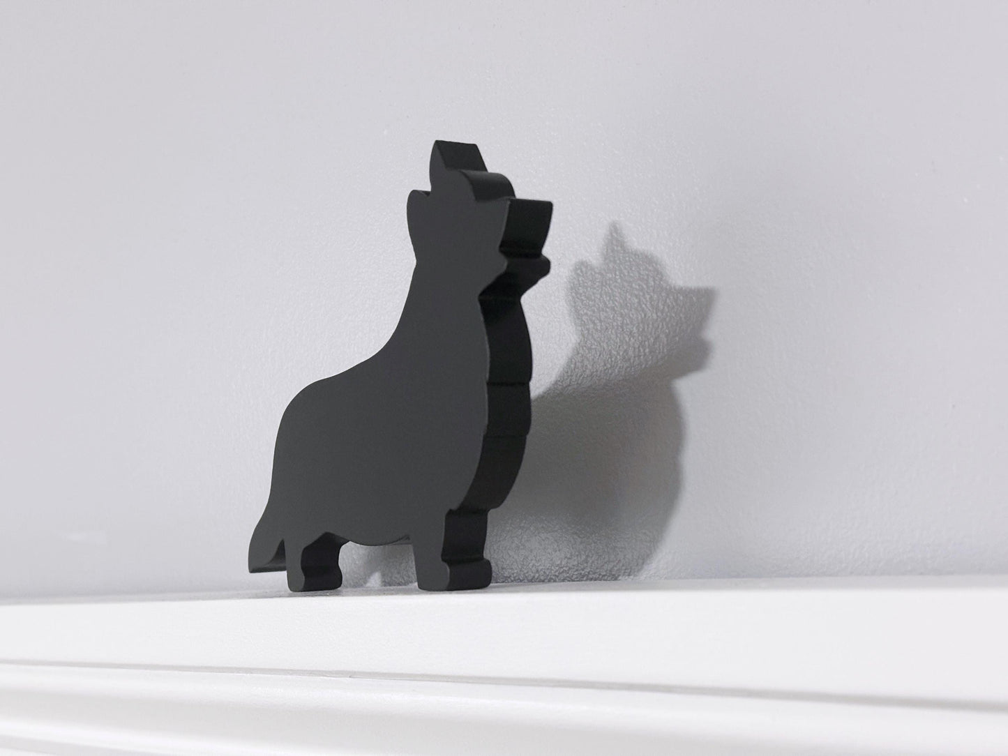 Handmade Wooden Corgi Shelf Sitter: Dog Memorial Decor
