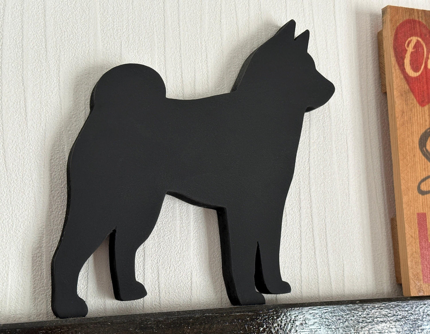 Handmade Shiba Inu Wood Shelf Sitter: Dog Memorial Decor