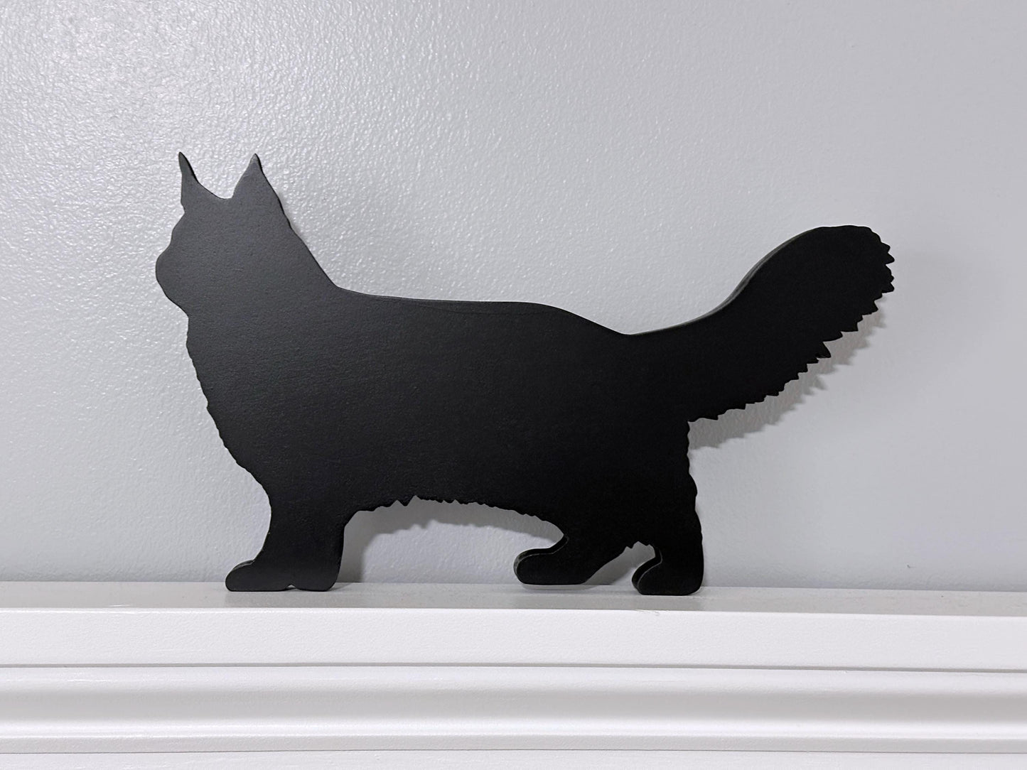 Maine Coon Cat Door Topper,  Gift for Cat Lovers - Wooden Cat Silhouette for Home Decor
