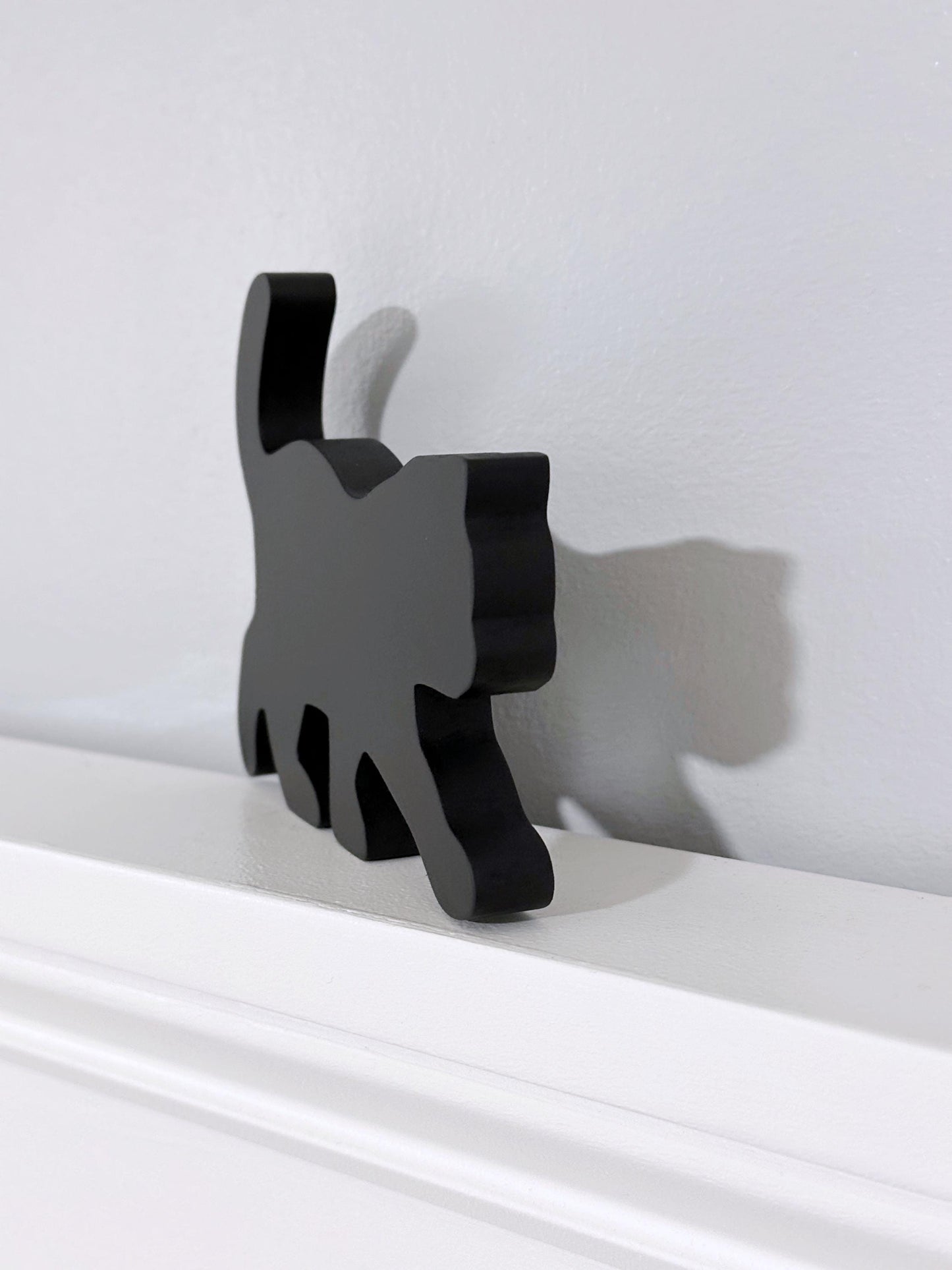 Handmade Black Kitten Door Topper: Cat Lover Gift