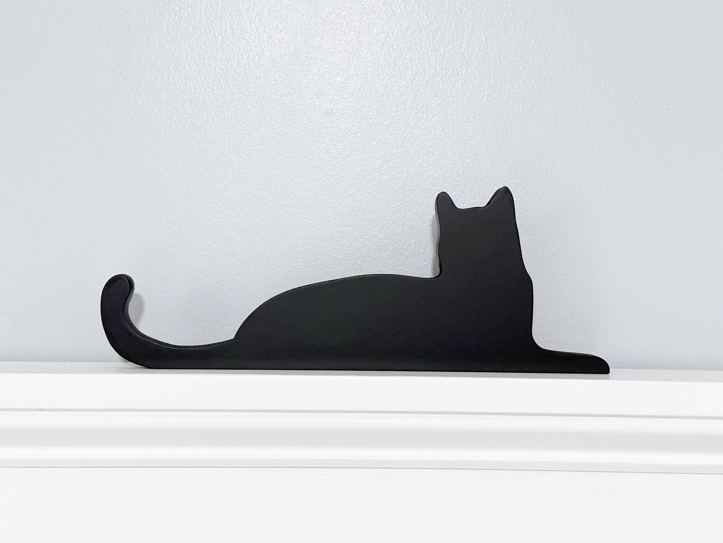 Handmade Black Cat Door Topper - Perfect gift for cat lover - Window  Shelf Sitter - Black Cat Silhouette for Home Decor