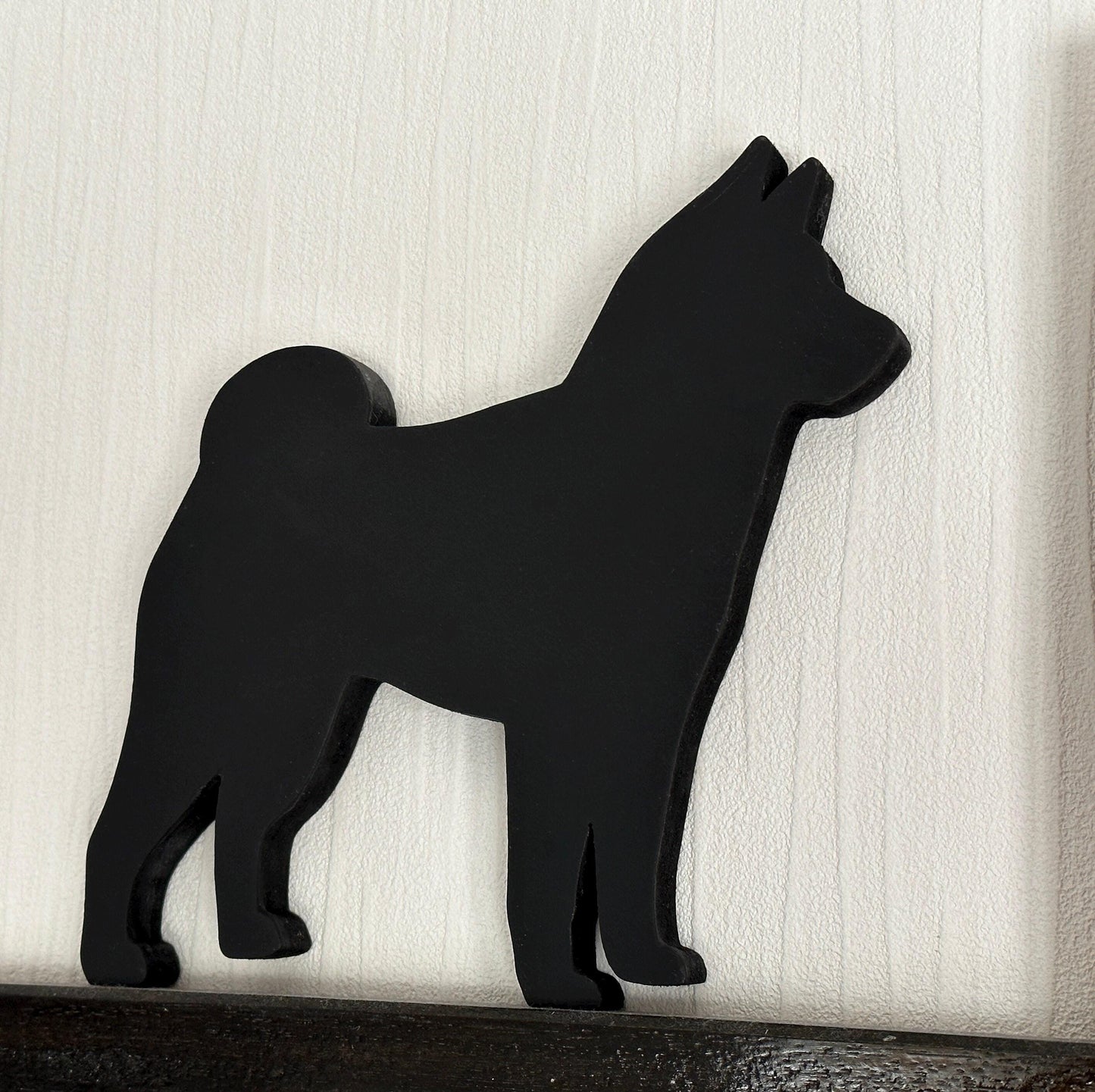Handmade Shiba Inu Wood Shelf Sitter: Dog Memorial Decor