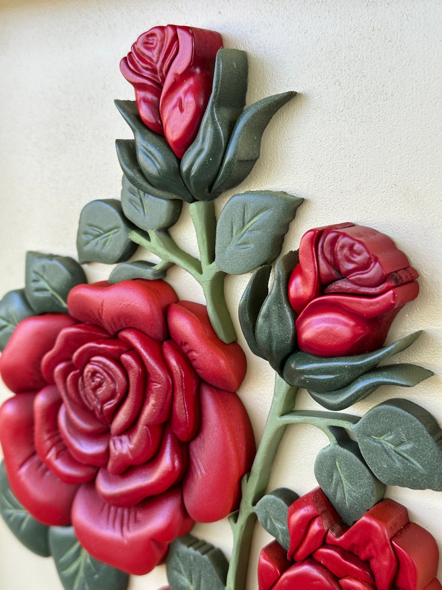 Handcrafted Wood Roses framed floral wall art - Christmas Gift for Her