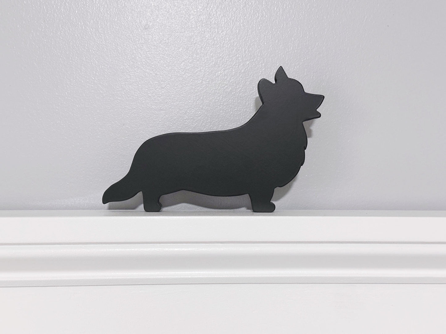 Handmade Wooden Corgi Shelf Sitter: Dog Memorial Decor
