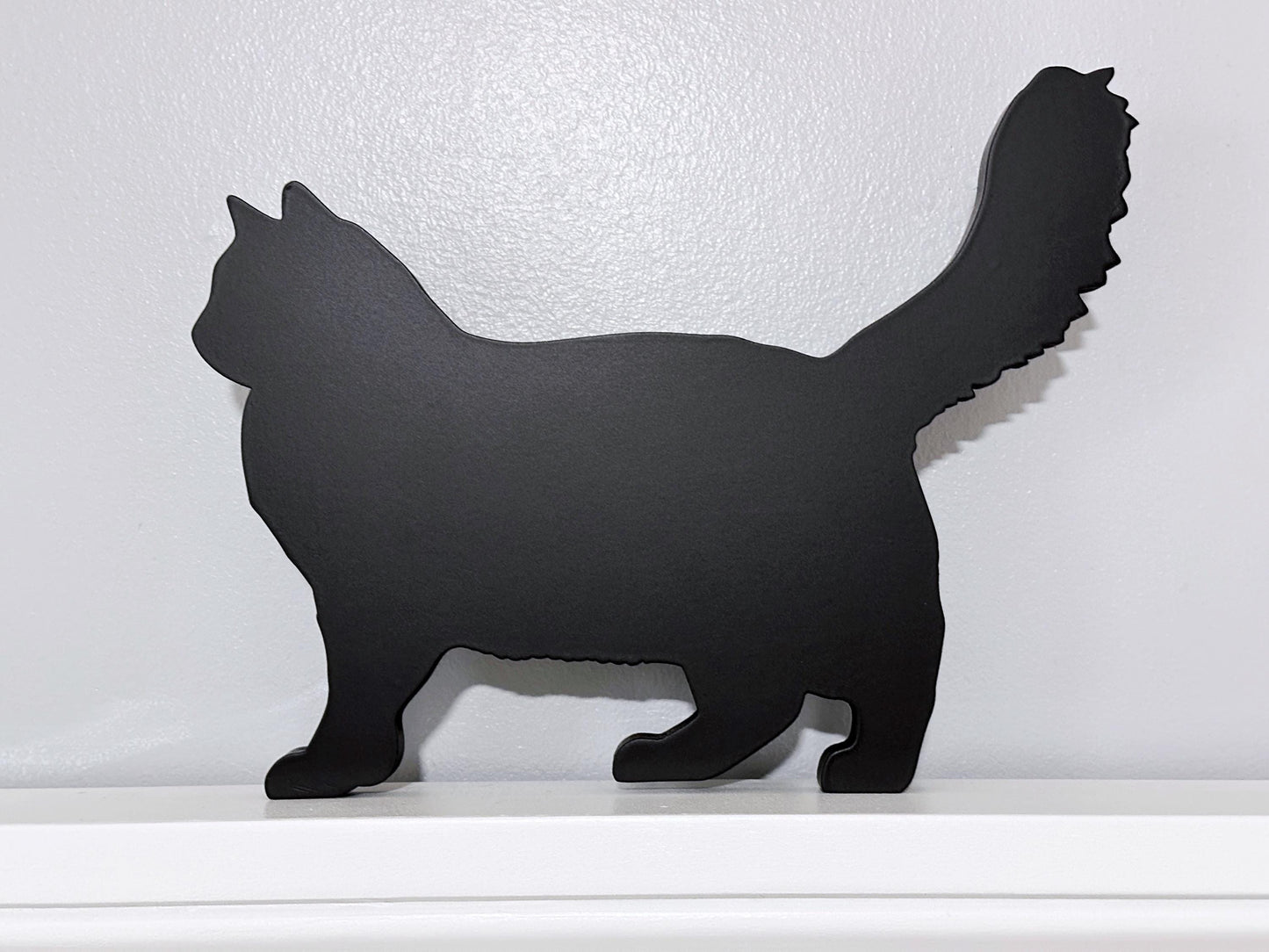Handmade Ragdoll Black Cat Shelf Sitter: Long Haired Cat Door Topper