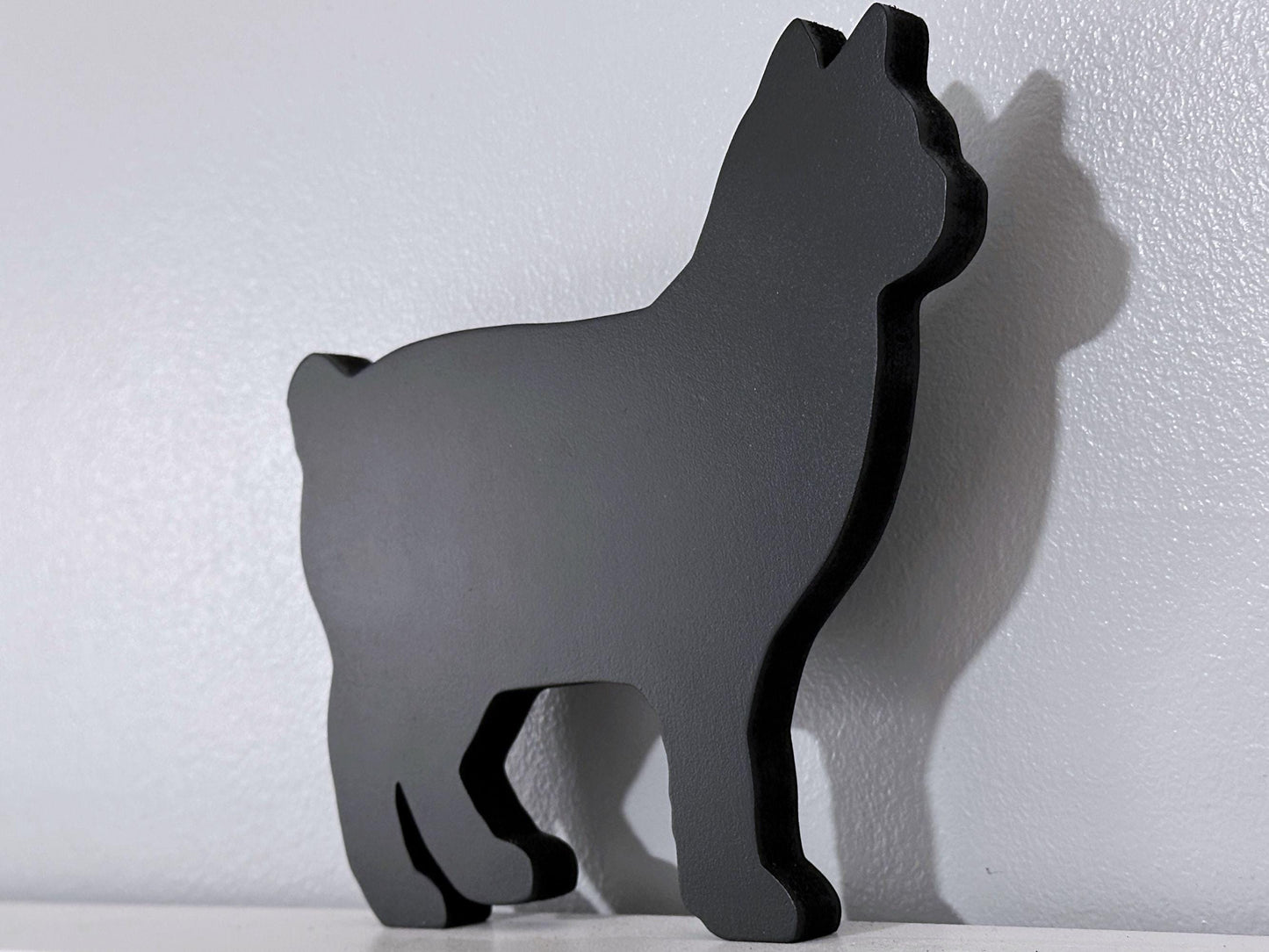 Manx Bobtail Black Cat door topper,  Handmade gift for cat lover, Cat memorial gift