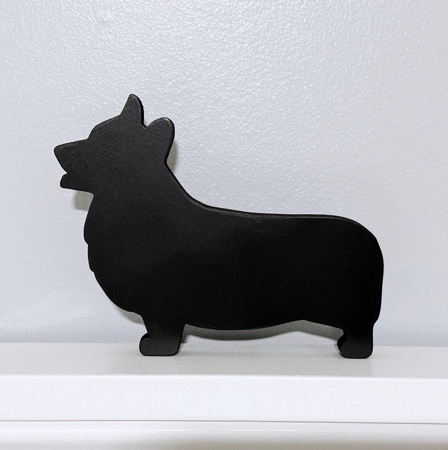 Handmade Wooden Corgi Shelf Sitter: Dog Memorial Decor