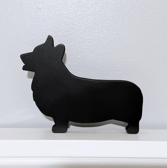 Handmade Wooden Corgi Shelf Sitter: Dog Memorial Decor