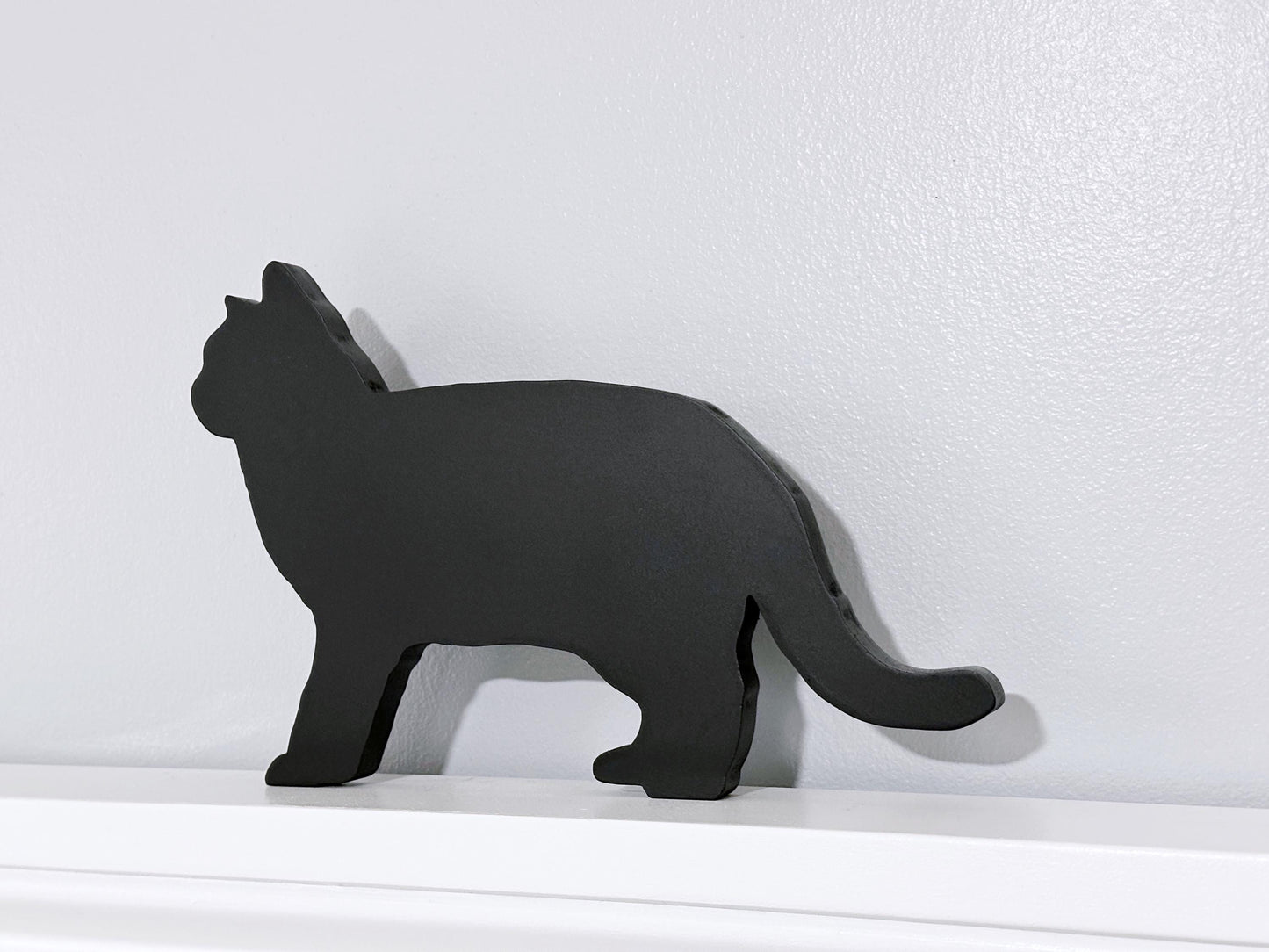 British Shorthair Black Cat Shelf Sitter: Cat Lover Gift