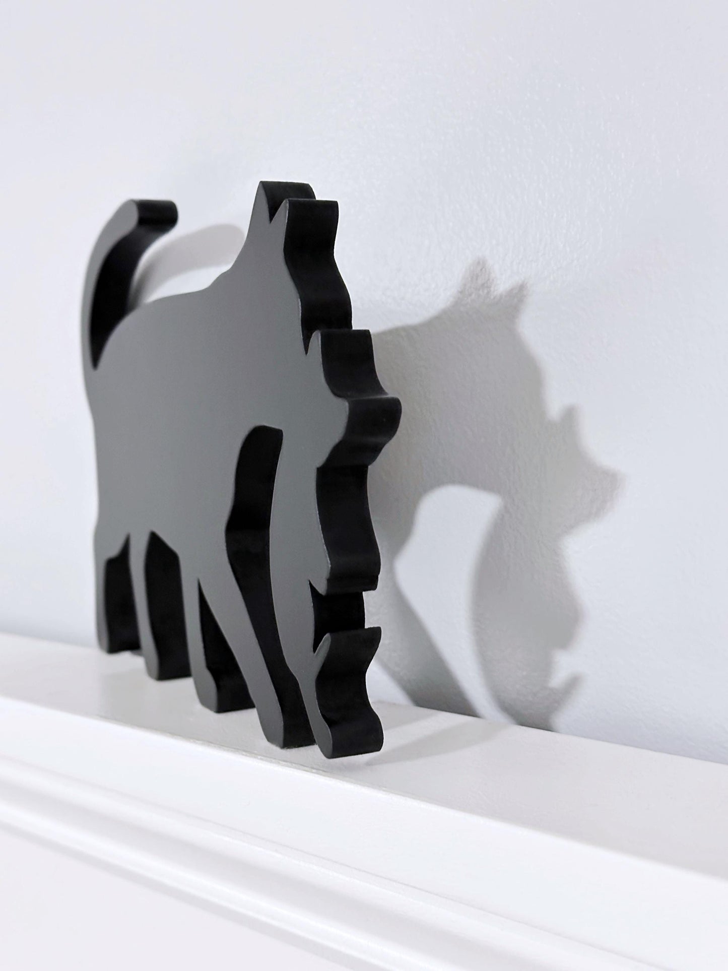 Handmade Black Cat with Kitten Door Topper: Cat Lover Gift