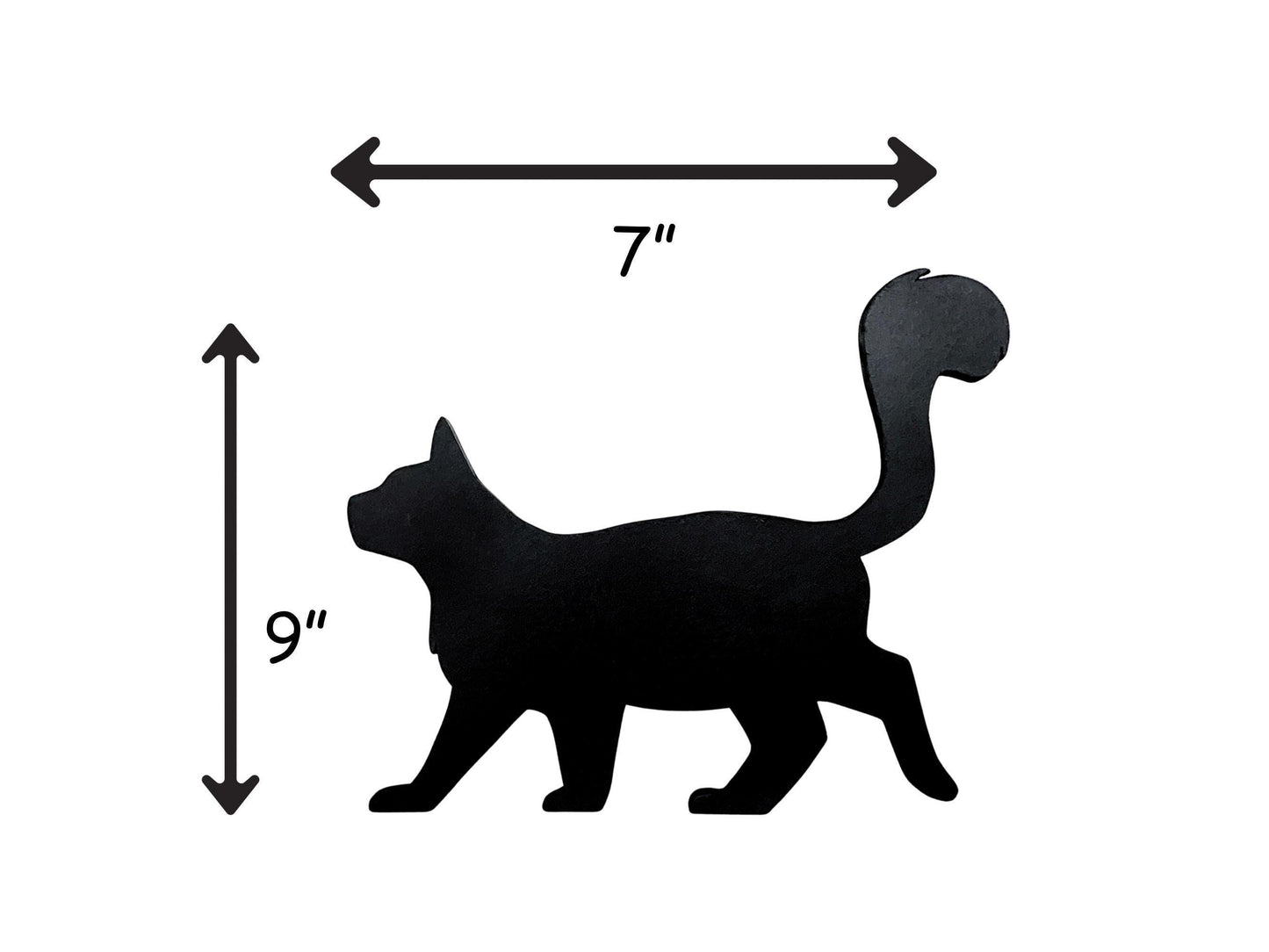 Handmade Black Cat Shelf Sitter: Fluffy Tail Door Topper