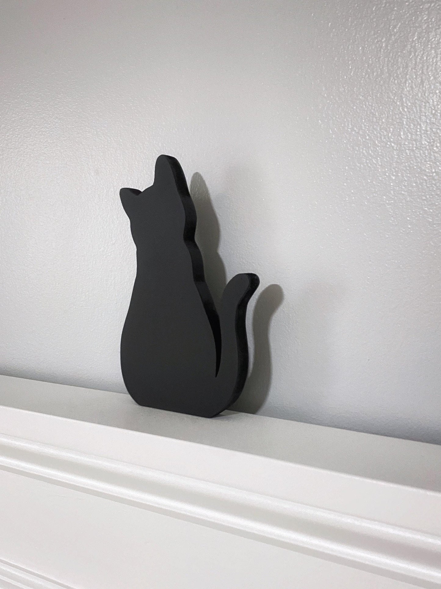 Handmade Black Cat Door Toppers: Whimsical Cat Shelf Decor, set of Three
