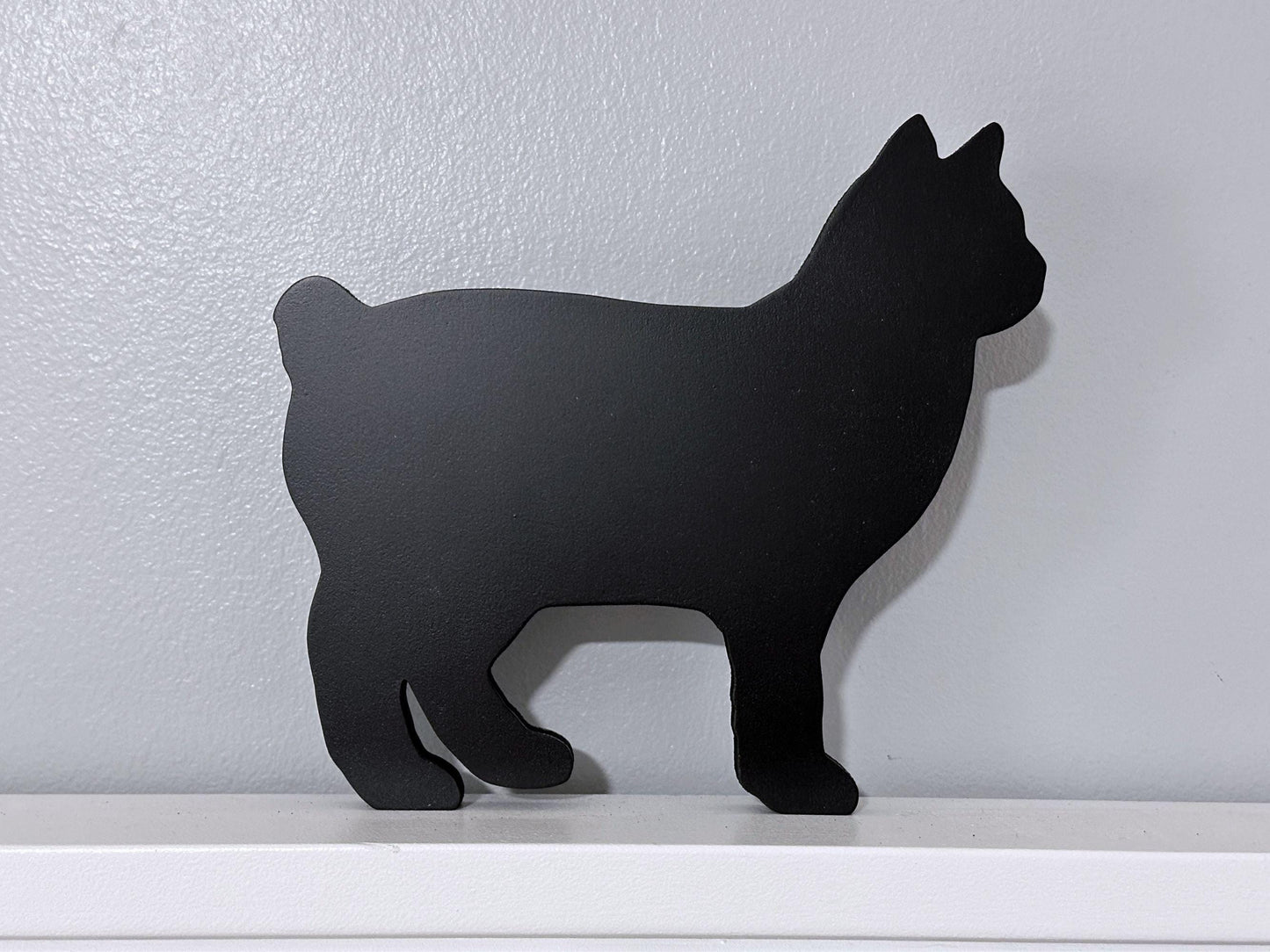 Manx Bobtail Black Cat door topper,  Handmade gift for cat lover, Cat memorial gift