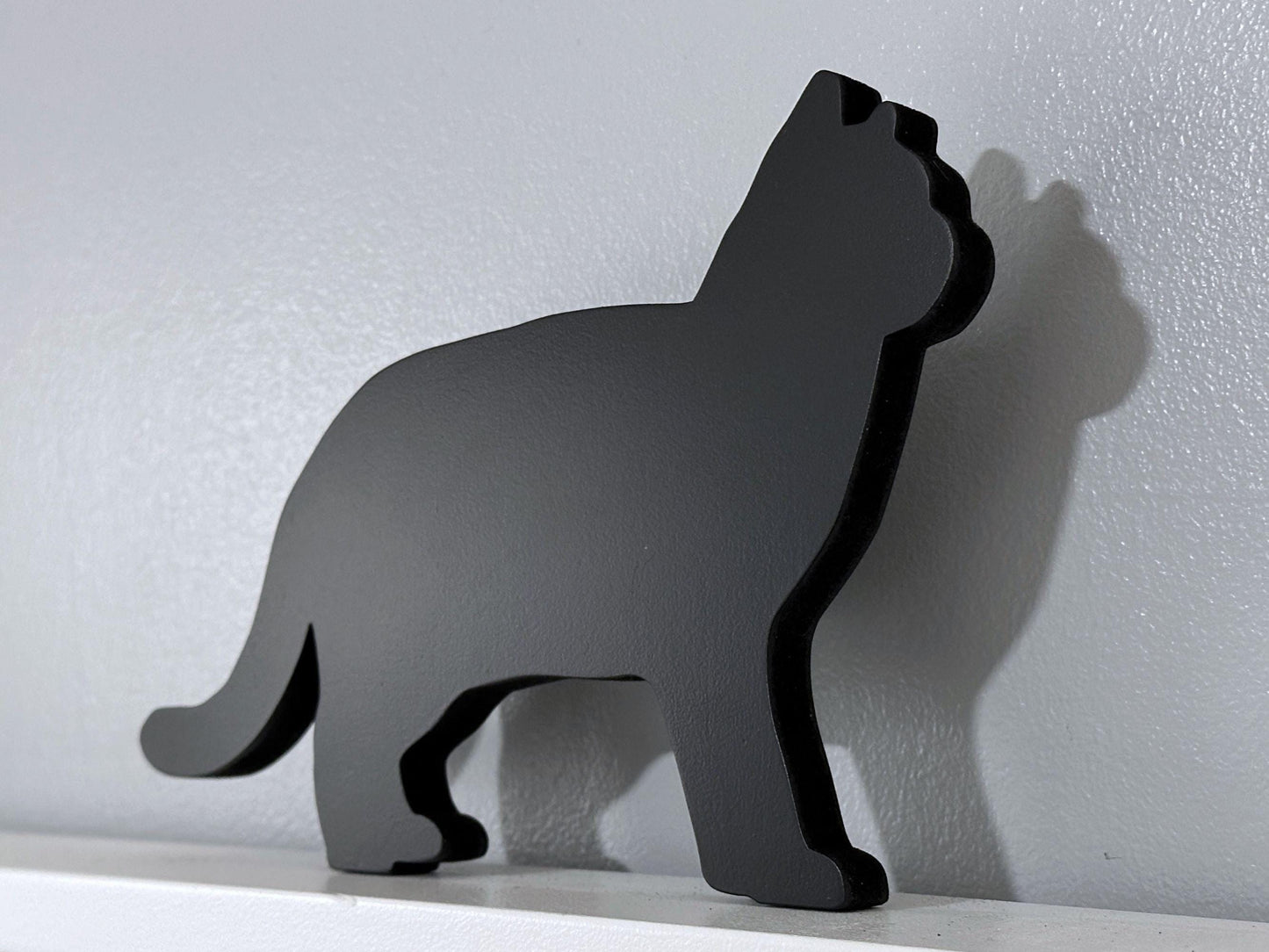 British Shorthair Black Cat Shelf Sitter: Cat Lover Gift
