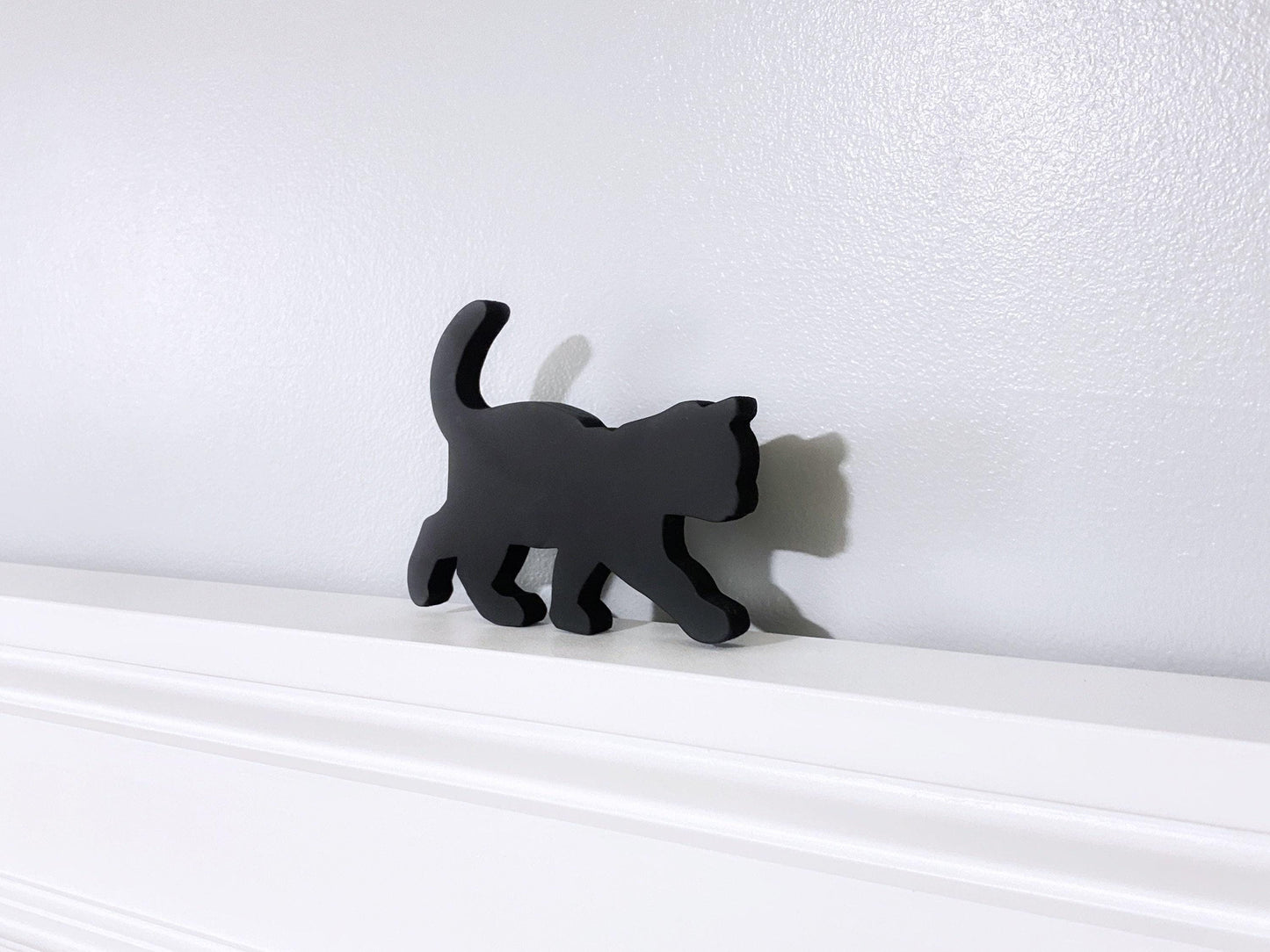 Handmade Black Kitten Door Topper: Cat Lover Gift