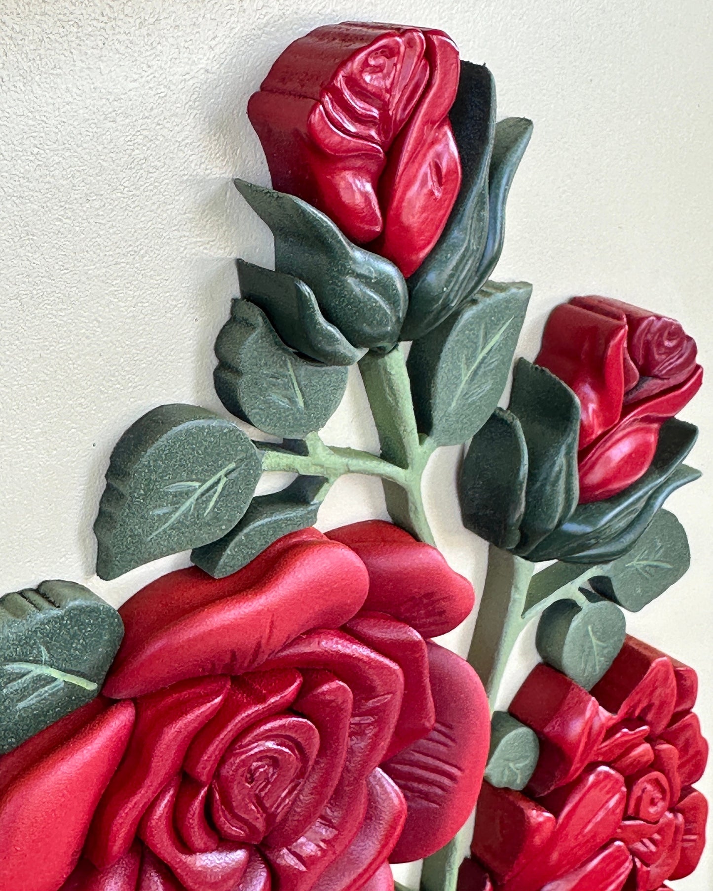 Handcrafted Wood Roses framed floral wall art - Christmas Gift for Her