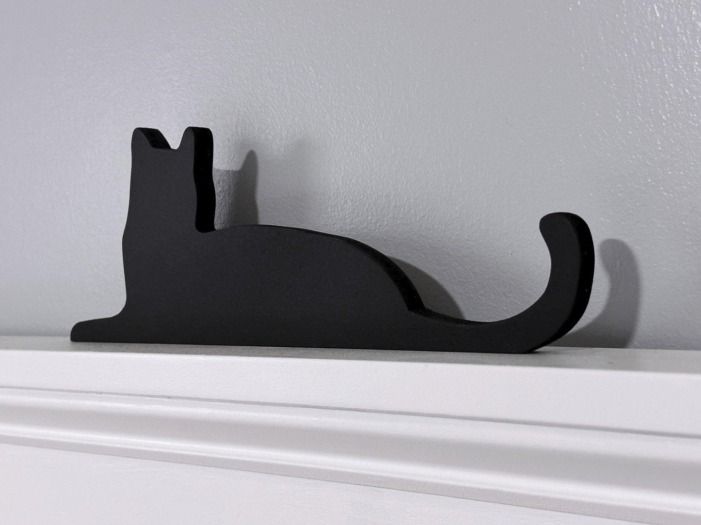 Handmade Black Cat Door Topper - Perfect gift for cat lover - Window  Shelf Sitter - Black Cat Silhouette for Home Decor