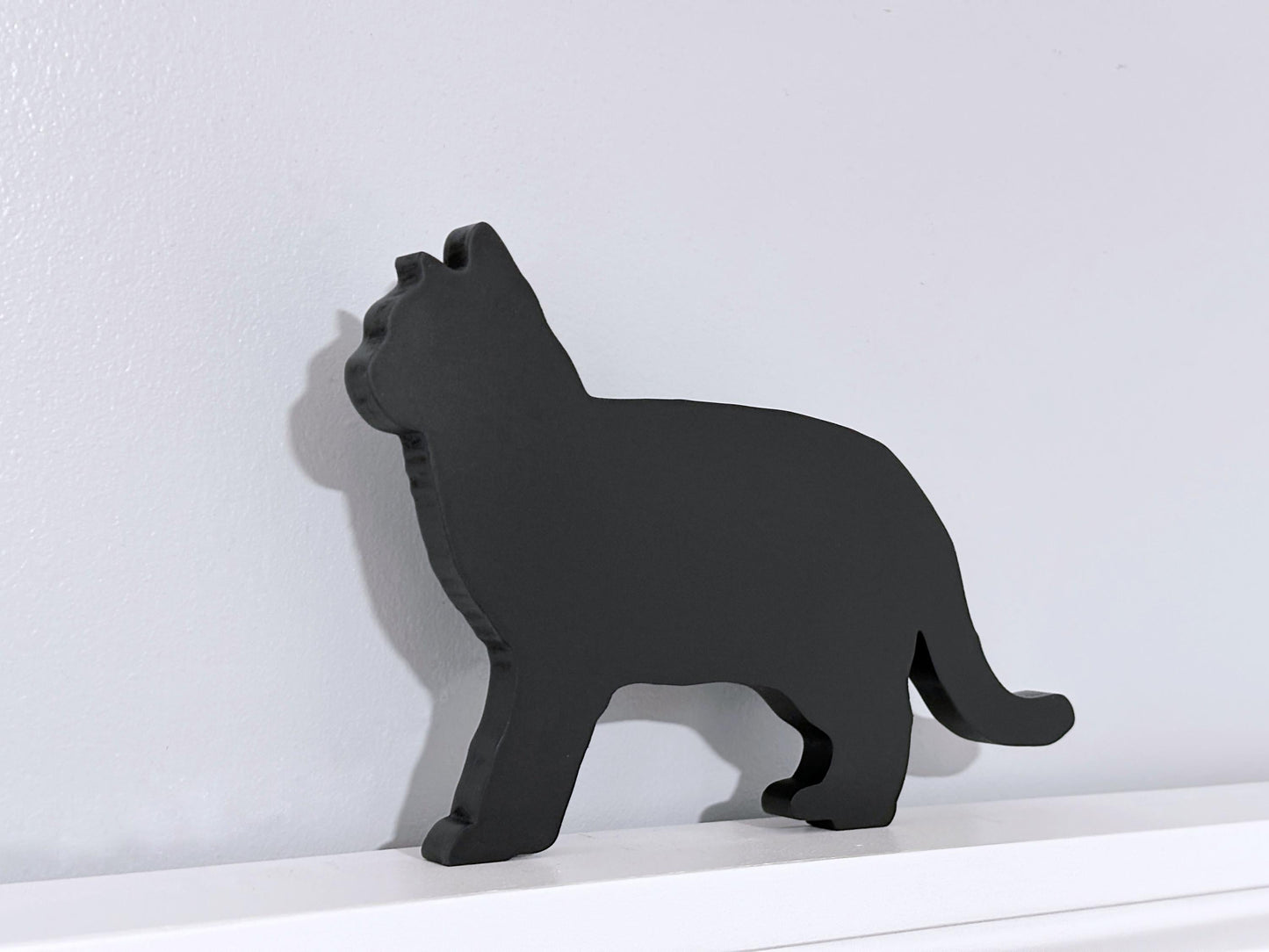 British Shorthair Black Cat Shelf Sitter: Cat Lover Gift