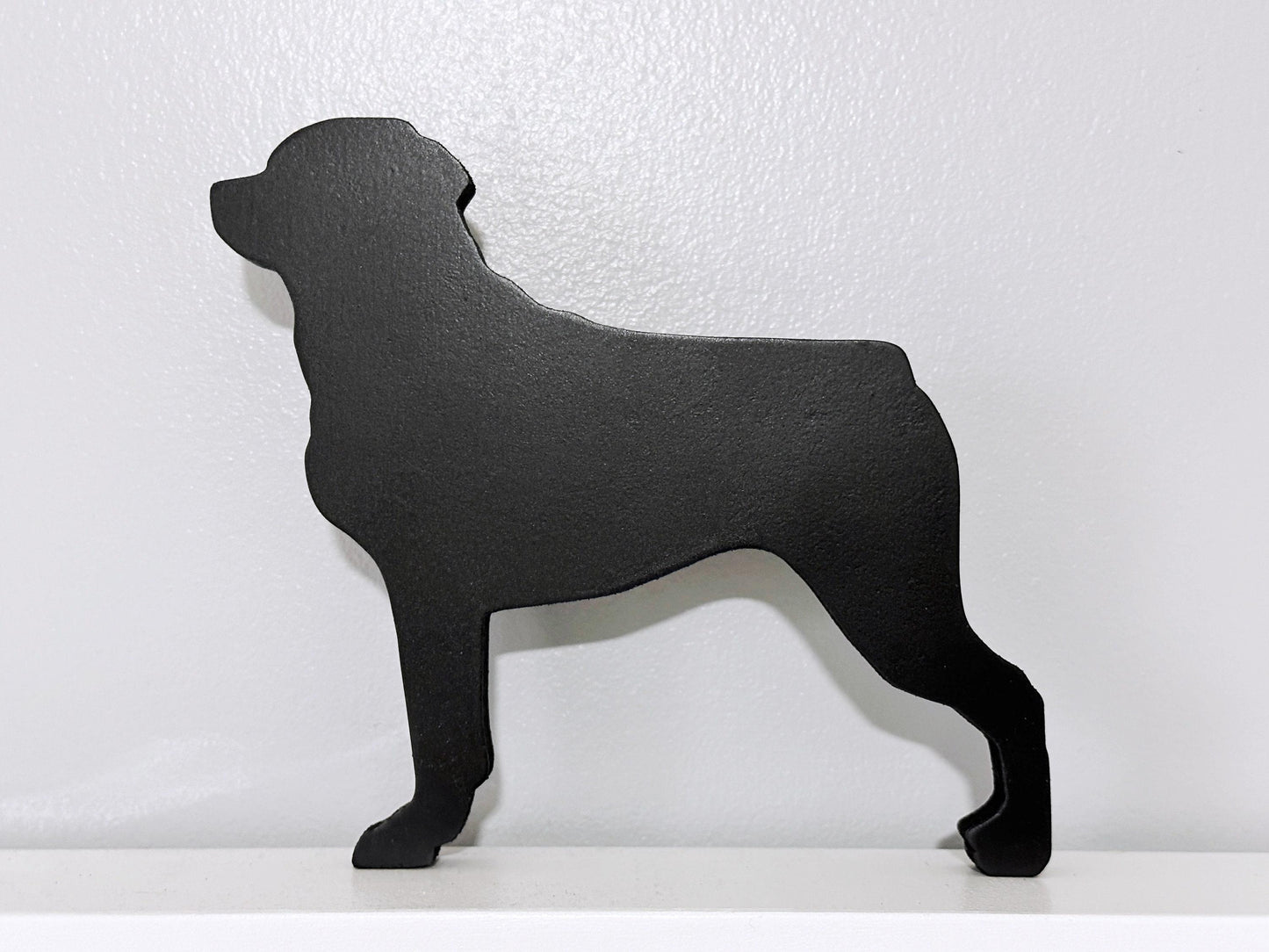 Handmade Rottweiler dog shelf sitter or door topper for dog lover.