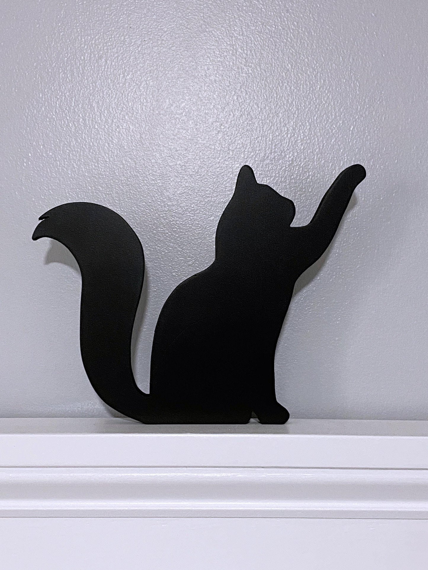 Handmade Black Cat Silhouette: Wooden Door Topper Shelf Decor