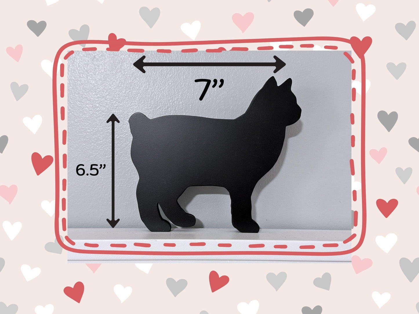 Manx Bobtail Black Cat door topper,  Handmade gift for cat lover, Cat memorial gift
