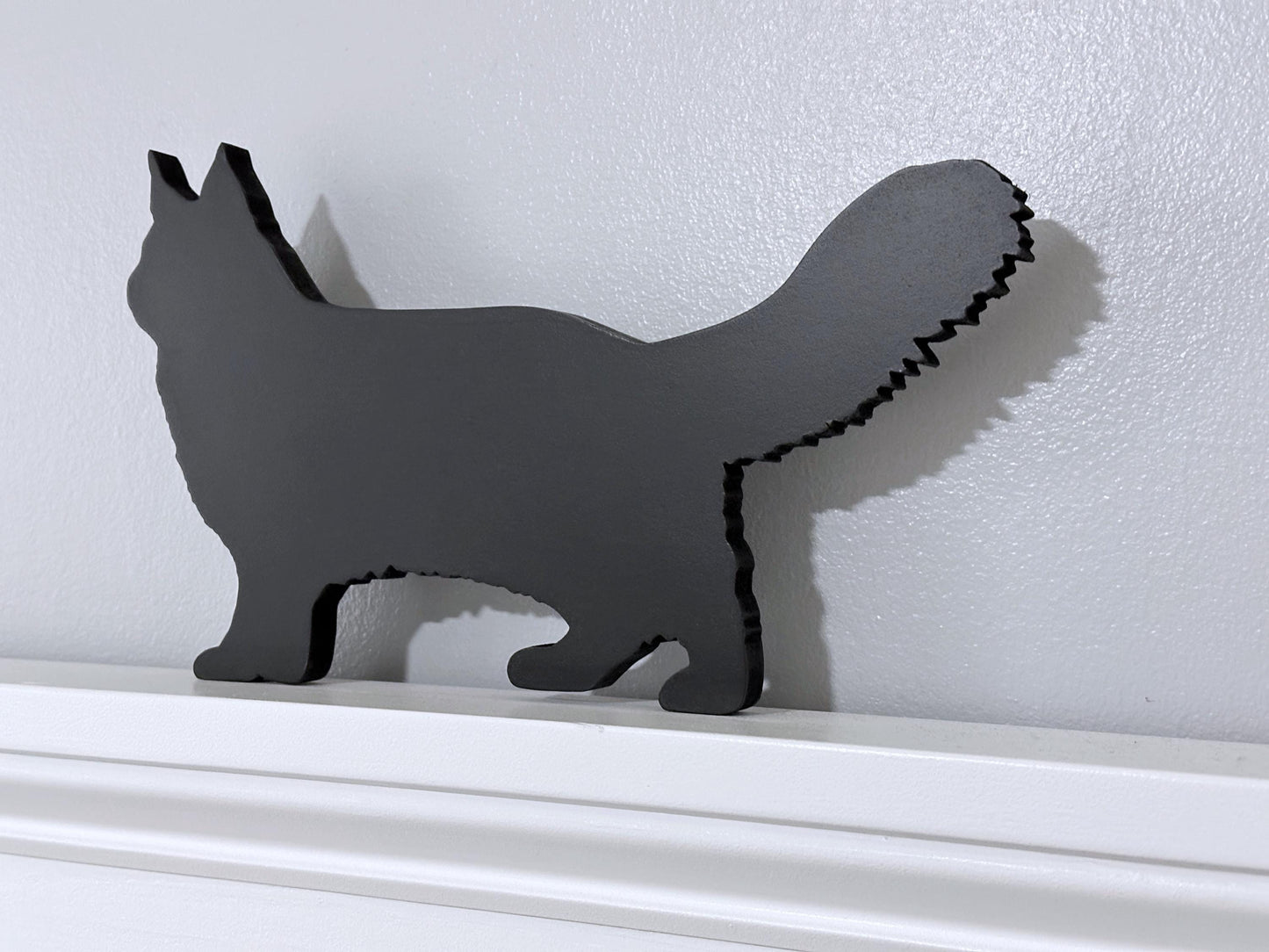 Maine Coon Cat Door Topper,  Gift for Cat Lovers - Wooden Cat Silhouette for Home Decor