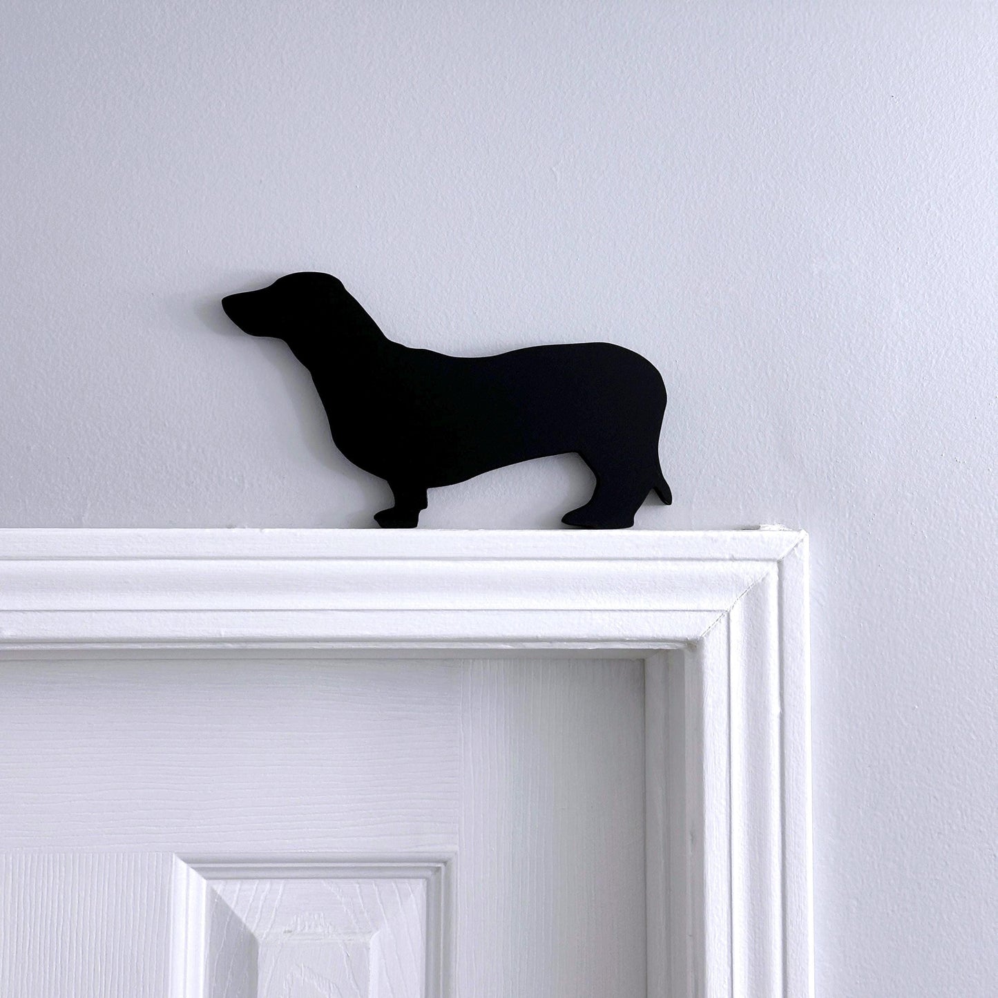 Handmade Dachshund Door Topper: Wiener Dog Shelf Sitter