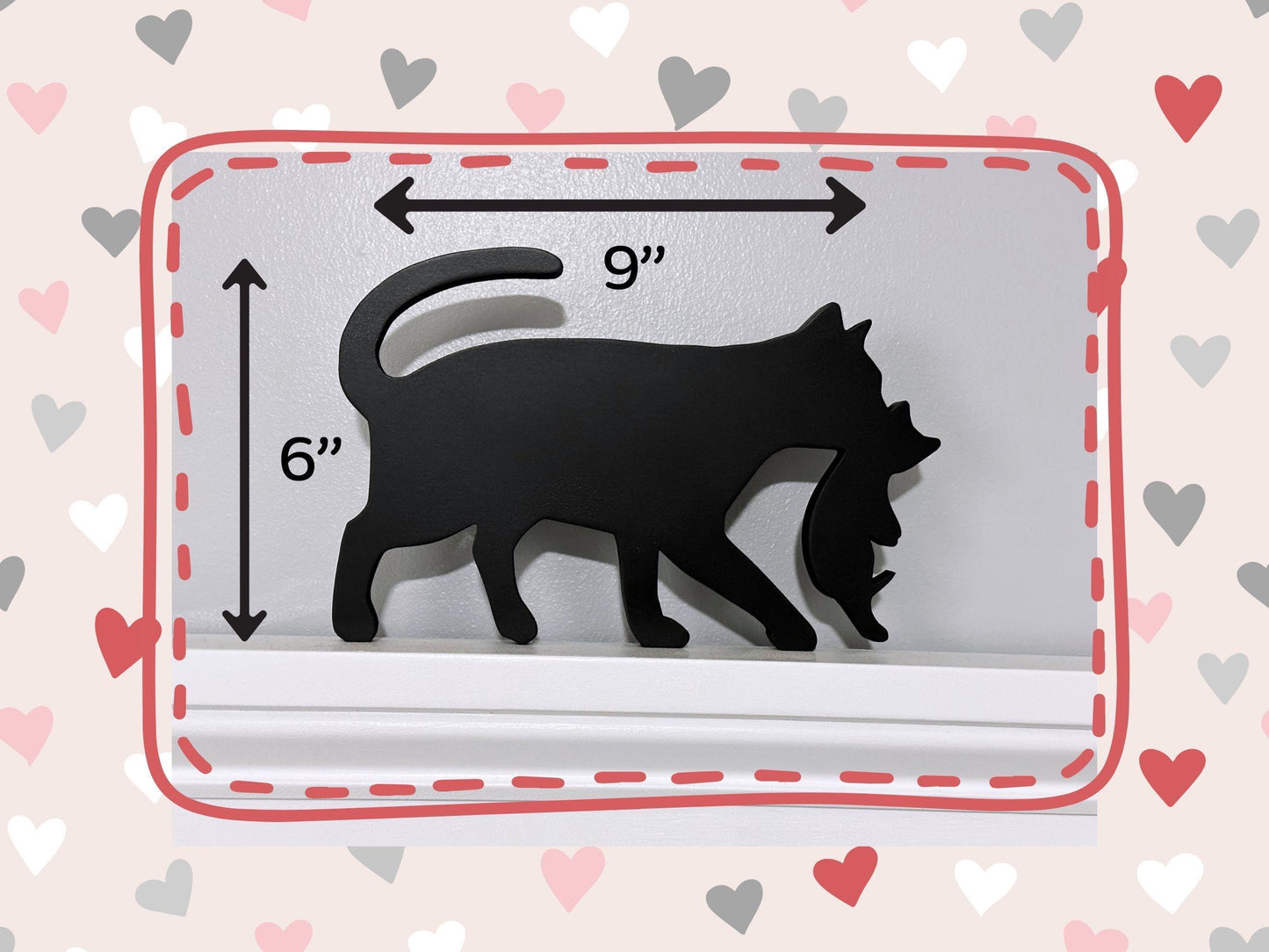 Handmade Black Cat with Kitten Door Topper: Cat Lover Gift