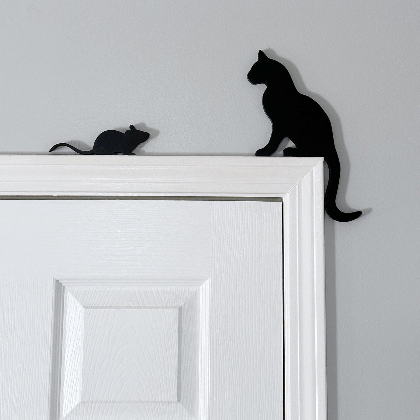 Handmade Cat and Mouse Door Toppers: Fun Wood Wall Decor
